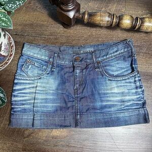 Vintage 2000s Miss Sixty Blue Jean Light Dark Wash Short Mini Skirt medium
